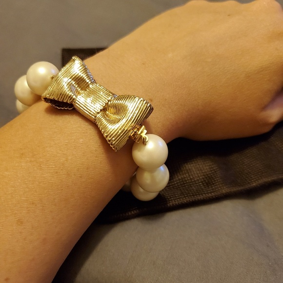 Kate Spade pearl gold bow bangle - Picture 5 of 5